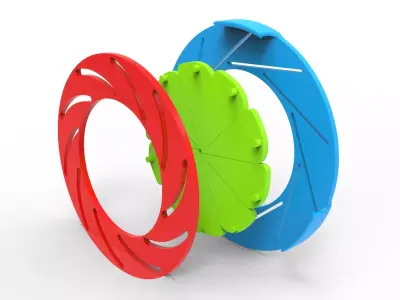 iris diaphragm mechanism 3D print model