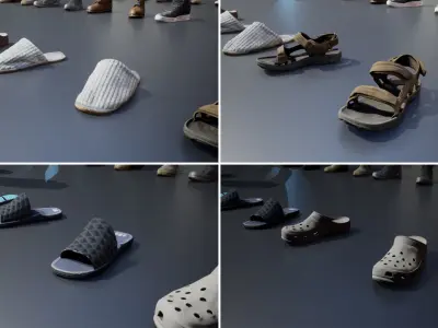 Civilian Shoes 50 Assets Low-poly 3D model