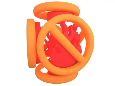 No Fire Icon V2 007 Low-poly 3D model