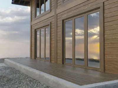 Wooden House Chalet 3D model