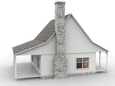 American house Low-poly 3D model