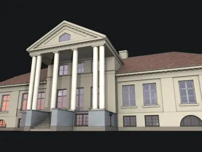 old manor Low-poly 3D model