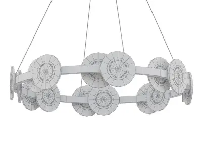 TRACY circular pendant light with gold and circles 3D model