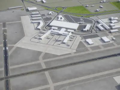 Tulsa - Airport - TUL Low-poly 3D model