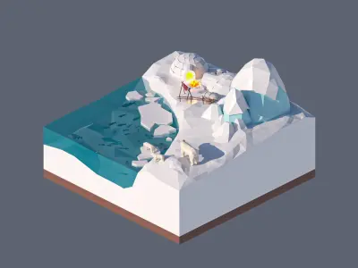 land 51A Low-poly 3D model