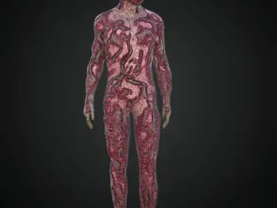 Rigged Zombie Character Low-poly 3D model
