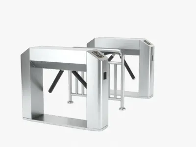Tripod Turnstile Gate Low-poly 3D model