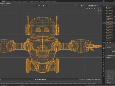 Robot with glowing eyes 3D model