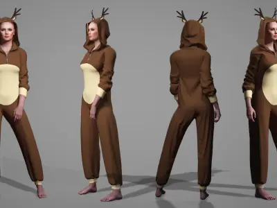 Free Raindeer PJ Free low-poly 3D model