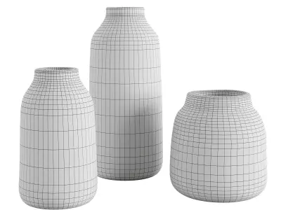Three Green vases 3D model