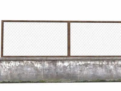 Concrete Fences Segment Low-poly 3D model