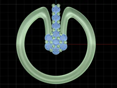 Yellow gold diamond earring-PER-067 DIA 3D print model