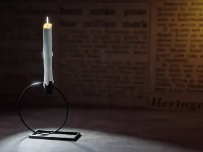 Candle Light with Metal Stand Low-poly 3D model