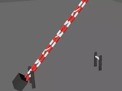 Industrial Boom Barrier Gate Low-poly 3D model