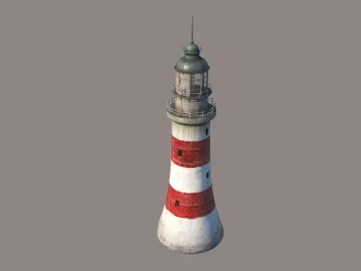 Lighthouse with stripes 3D model