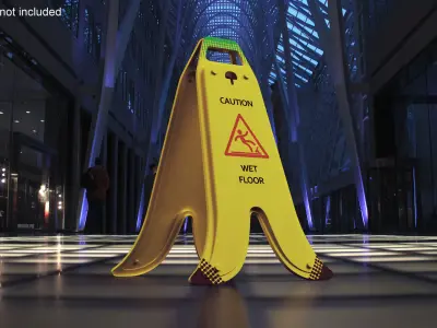 Folding Sign Wet Floor 3D model