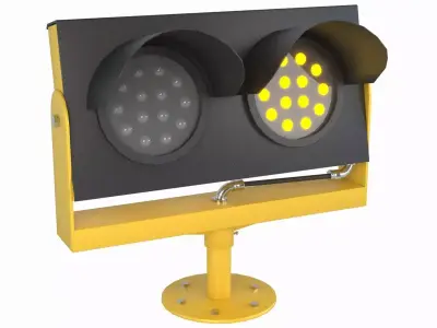 Airport Runway Guard Light Aviation Warning Lamp Low-poly 3D model