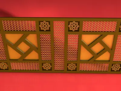 Islamic Mashrabiya Panel 3D Model 3D model