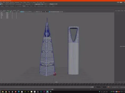 Faisaliah tower and mamlaka tower Low-poly 3D model