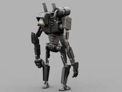 COMBAT DROID    rigged character 3D model