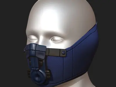 Gas mask protection futuristic technology armor  Low-poly 3D model