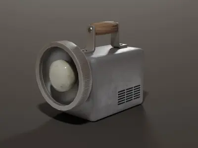 Vintage Flashlight Low-poly 3D model