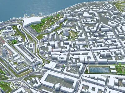 Kazan City Russia Low-poly 3D model