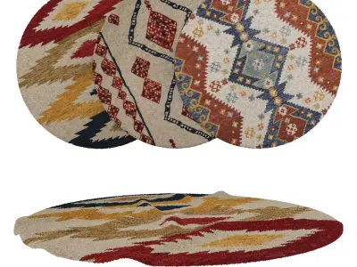 Round Rug Set 47 3D model