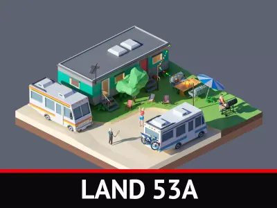land 53A Low-poly 3D model