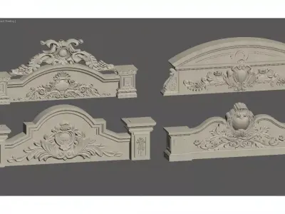 European-style door lintel 3D model