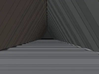 Triangular tunnel animated blender Low-poly 3D model