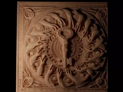 Key and Lock CNC 3d Print High Relief Sand Casting 3D print model