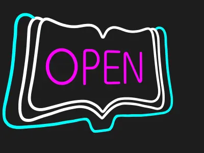 Open Book Neon Sign 3D model