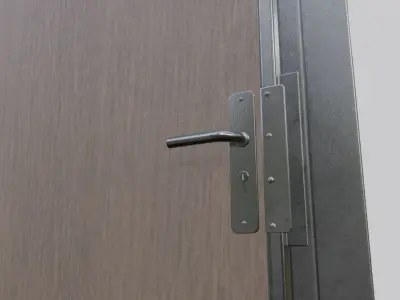 Animated Metal Door Version 5 Wood Low-poly 3D model