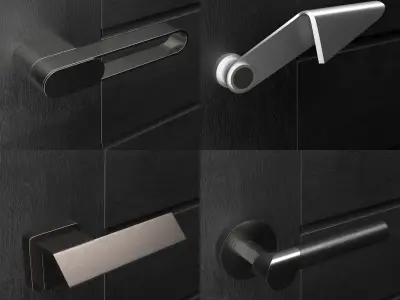 Door handles collection set 3 and set 4 3D Model Pack