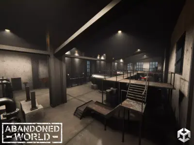 Modular Pumping Station for Unity Low-poly 3D model