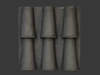 Concrete Architectural Relief Panel 3D Scan Low-poly 3D model