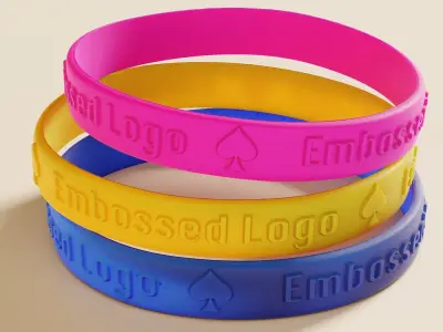 Silicone Wristband Low-poly 3D model