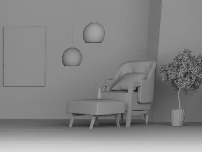 yellow room  3D model purchase