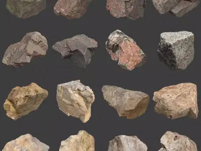 Stones Pack Volume 7 Low-poly 3D model