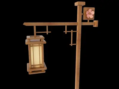 Japanese Street Lamp 3D model