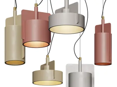 Nordic Design Industrial Cement Pendant Light 3D model