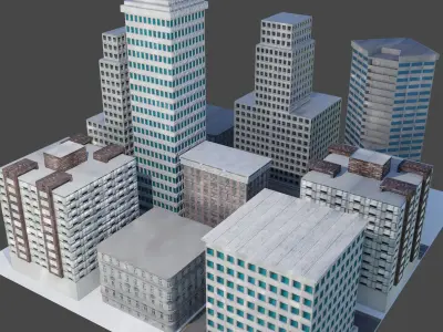 City Building Pack Collection Low-poly 3D model