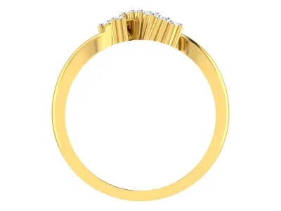 Solitaire Women Engagement Bypass Rings 3D print model 9