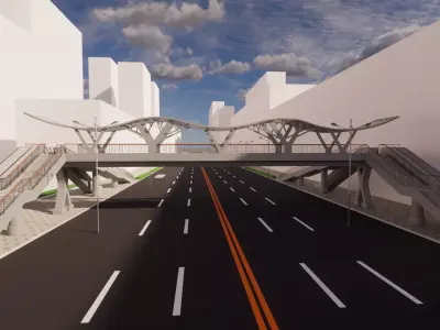 Pedestrian Bridge -A7 3D model