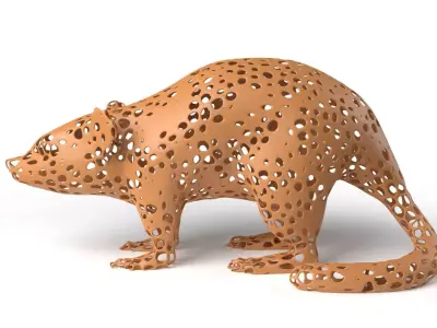 Mouse Voronoi Low-poly 3D model