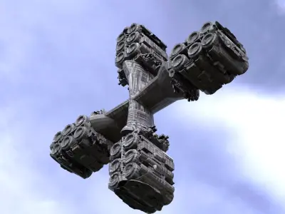 Alien satellite 8 small 3D 3D model