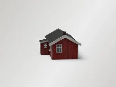 Traditional Norwegian House  Low-poly 3D model