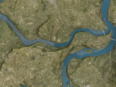 Chongqing - Topography Terrain Low-poly 3D model