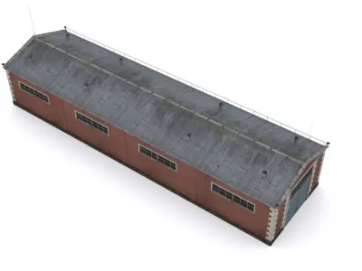old factory floor Low-poly 3D model